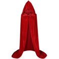 thumbnail image 4 of Capa de la Parca de Navidad, capa larga de terciopelo con capucha unisex para diablo, bruja, mago, Halloween, Navidad, capa de cosplay, 4 of 5