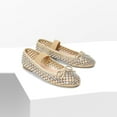 thumbnail image 2 of Women’s Breathable Lightweight Rhinestone Ballet Flats with Delicate Bow and Elastic Strap, 2 of 7