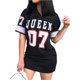 thumbnail image 2 of Vestido Con Cuello En V Y Estampado De Letras Queen, Vestido Casual De Manga Corta Para Primavera Y Verano, Ropa De Mujer, 2 of 4