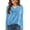 Light Blue, variant on Ltctricy Women's Plus Size Velvet Tops Trendy V Neck Long Sleeve Solid Color Velour T Shirts Dressy Casual Blouses(Red,X-Large)