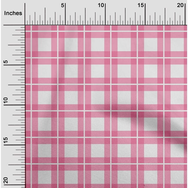 oneOone Cotton Poplin Pink Fabric Gingham Check Sewing Craft Projects Fabric Prints By Yard 42 Inches Wide
