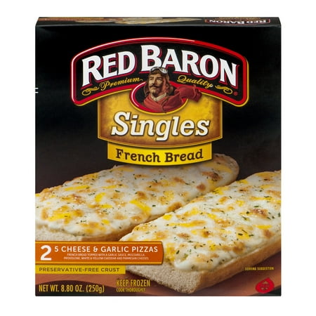 Red Baron Singles French Bread 5 Cheese & Garlic Pizzas - 2 CT