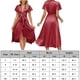 thumbnail image 2 of Vestido Acampanado Vestido de mujer A-Line Bow V-Neck Vestidos casuales Moda para cóctel (vino rojo XL) Cgtredaw para Mujer Vino rojo T L, 2 of 7