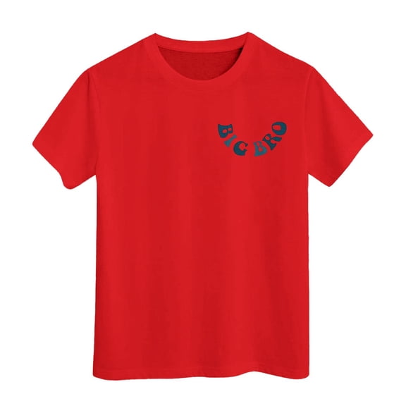 Fgnfyis Boys Tshirts Big Shirts Toddler Baby Boy Cool Big Bro Club T Shirt Summer Tees Announcement Outfit Short Sleeve Tops Shirts for Boys Red 12-13 Years