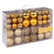 thumbnail image 1 of 100 piezas de bolas de Navidad, adornos decorativos para árboles de Navidad de interior y exterior, fiestas navideñas, decoración del hogar (dorado), 1 of 5