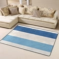 thumbnail image 2 of Flannel Floor Mat 63x48in Non-Slip Wear-Resistant Memory Sponge Point Plastic Bottom For Living Room Office Coffee Table Bed Balcony Light Blue Stripe_1, 2 of 7