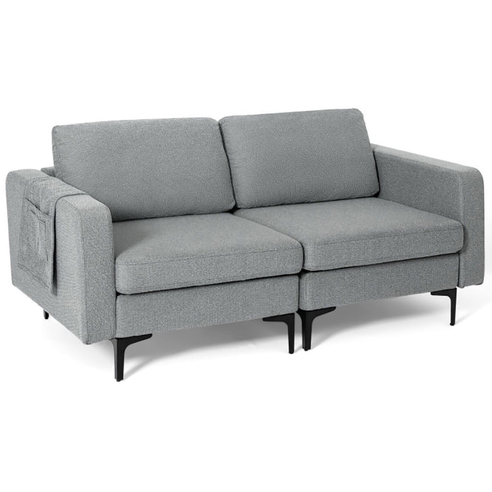 Finihen Sectional Sofa Couch, Convertible Sectional Sofa with Reversible Ottoman-2-Seat, for Living Room, Gray Finihen Sectional Sofa Couch, Convertible Sectional Sofa with Reversible Ottoman-2-Seat, for Living Room, Gray