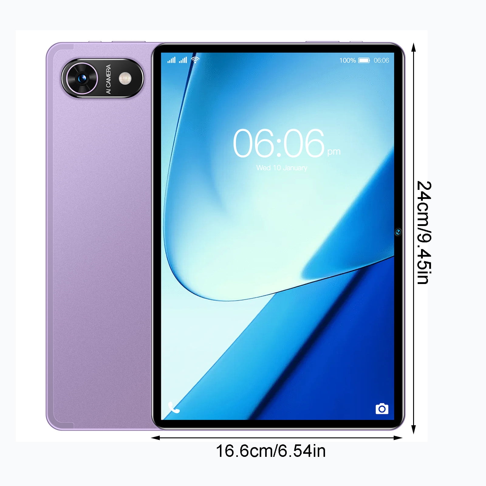 10.1-Inch Android 13 Tablet with Ultra-Thin 2K HD Display, 4GB+32GB, 512GB Expandable, Dual SIM Voice Call, WiFi 5G, Bluetooth, 24MP+32MP Camera, 12000mAh Battery