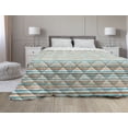 thumbnail image 1 of Mosaic Down Alternative Comforter, Traditional Wavy Mosaic Tiles Pattern in Aquatic Green Tones Pattern, Microfiber Quilt for All Season, 5 Sizes, Cadet Blue and Jade Green, by Ambesonne, 1 of 3