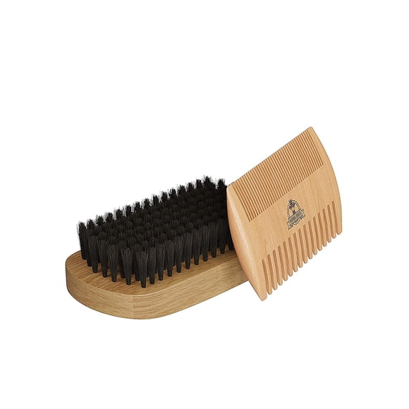 Mamba Shave Kit de Cepillo y Peine para Barba o Bigote de Madera. Mamba Shave Cepillo para Barba