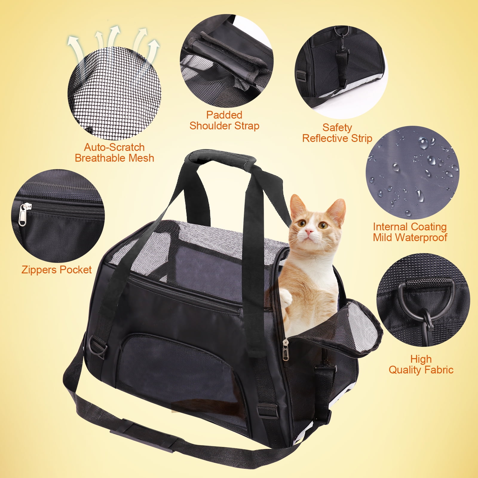 EXPAWLORER Cat Carrier Large, Soft-Sided Pet Carrier for Cat,Top Load Cat  Travel Carriers for Medium Cats Under 25, Airline Approved Pet Bag Carriers