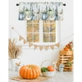 thumbnail image 2 of Fall Valances for Windows, Pumpkin Green Eucalyptus Leaves Flower Letter Harvest Rod Pocket Short Window Valance Curtains Holiday Window Treatment for Kitchen Living Room Bathroom, 54"x18", 2 of 6