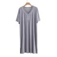 thumbnail image 3 of Hilenly Mens Nightshirt Short Sleeve Lounge Sleep Henley Shirts Comfy Modal Sleepwear Loungrwear, 3 of 6