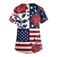 thumbnail image 2 of 250th Anniversary USA Scrub Tops Women American Flag Print Stretch V Neck Scrubs 4th of July Nurse Working Uniforms with Pockets, 2 of 4