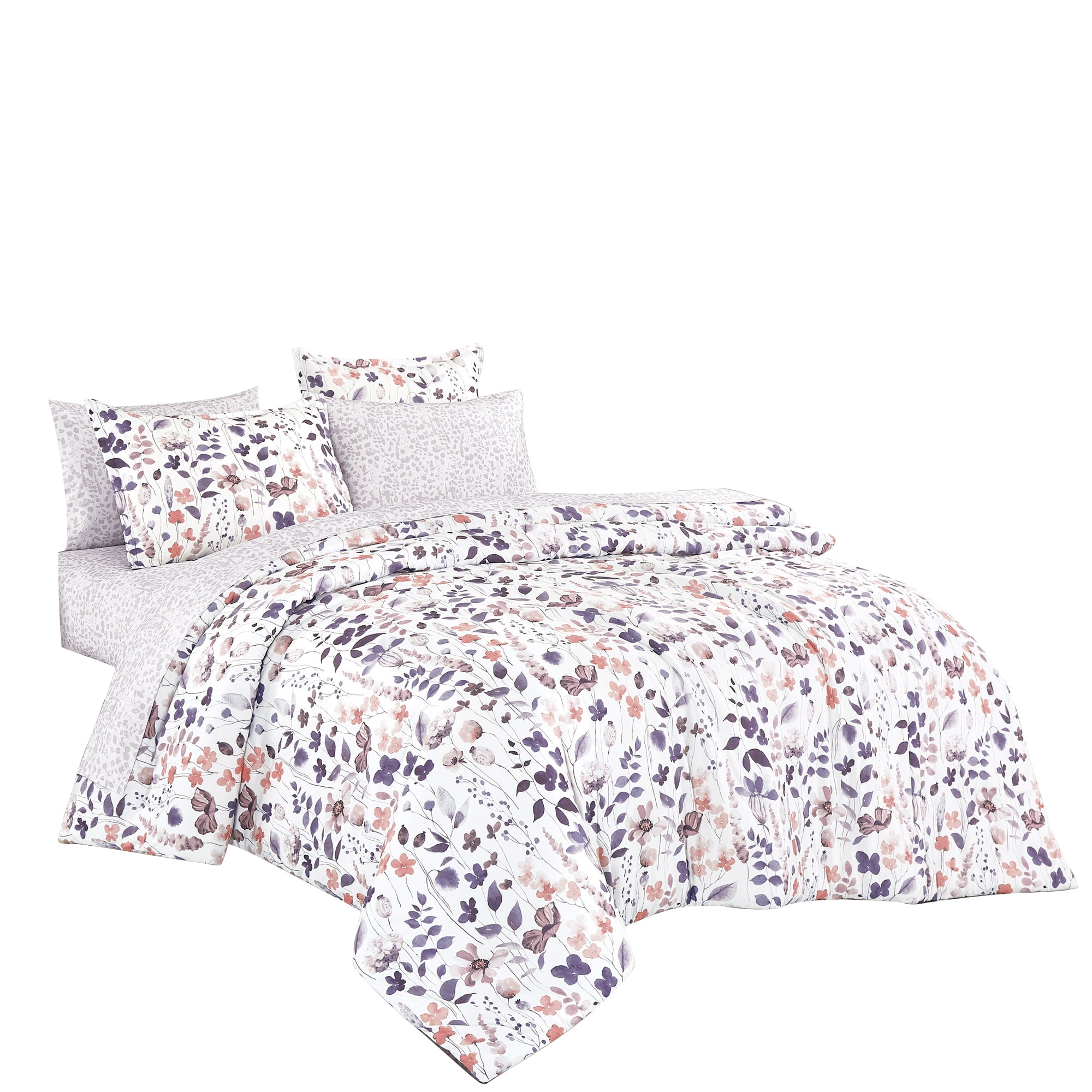 EvJK 7-Piece Comforter Set – Ultra-Soft Polyester, All-Season, Reversible, Luxury Bedding Set – Twin