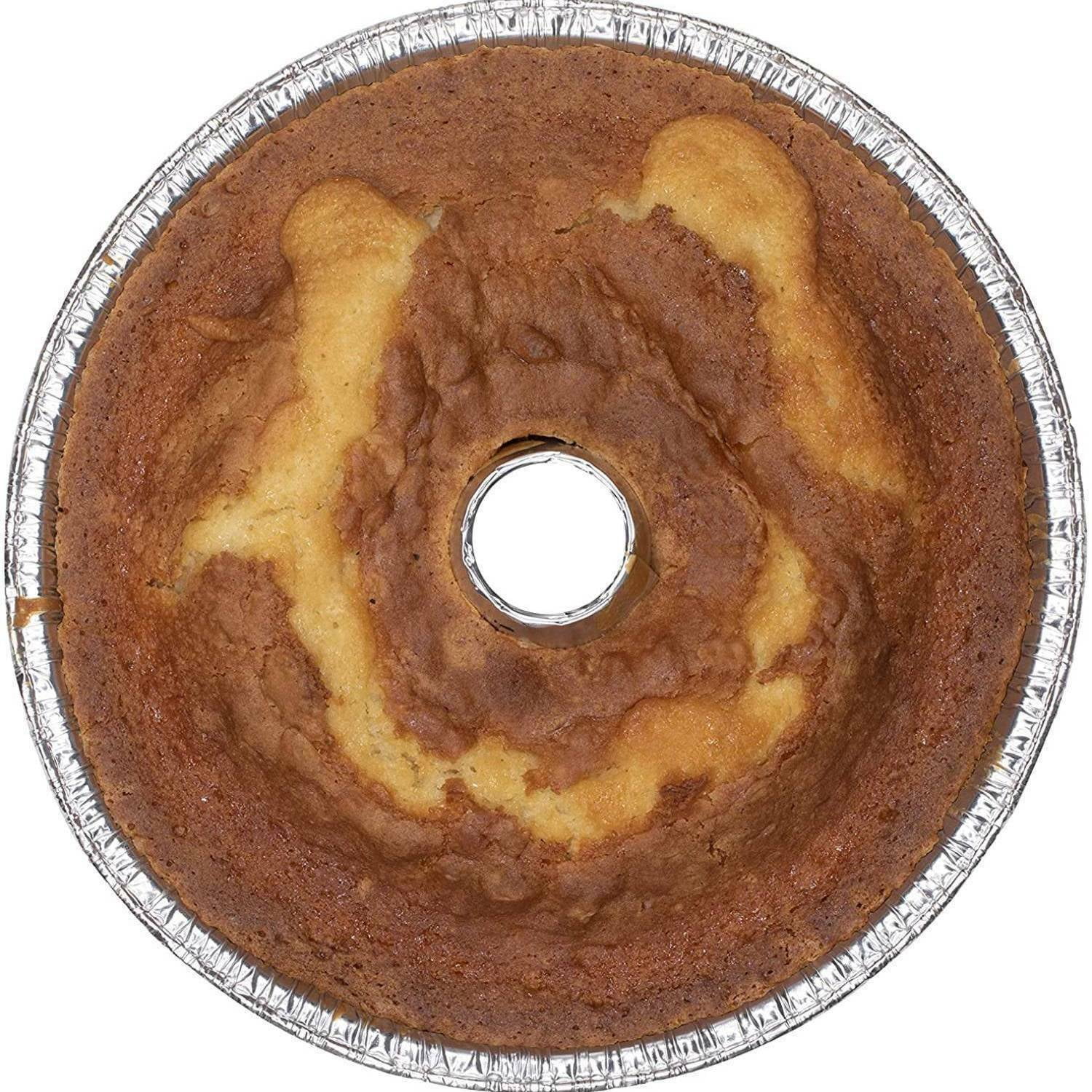 8 Angel Food Cake - Bundt Pan with Plastic Lid - Case of 100 #4060