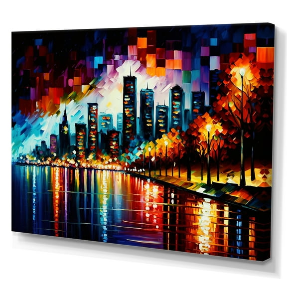 Designart Colorful City In Vancouver II Canvas Wall Art