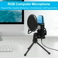 thumbnail image 1 of Usb Classic net red condenser wheat RGB seven-color luminous microphone with shockproof USB computer video game microphone, 1 of 7