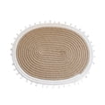 thumbnail image 2 of Mantel individual decorativo resistente al calor, soporte nórdico para ollas, mantel tejido resistente al calor para bebidas óvalo blanco, 2 of 4