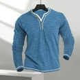 thumbnail image 4 of Lohuatrd Men Spring Autumn Shirt Top Soft Sweat Absorbing V-Neck Long Sleeve Solid Color Male Pullover Shirt Casual Streetwear, 4 of 7