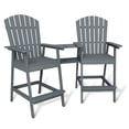 thumbnail image 1 of Chaises Adirondack Hauteur Bar d'Extérieur, Ensemble de 2 avec Plateau de Raccord, Chaises Adirondack de Balcon pour Terrasse, Cour Arrière, 1 of 7