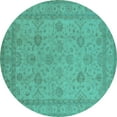 thumbnail image 1 of Ahgly Company Indoor Round Oriental Turquoise Blue Traditional Area Rugs, 8' Round, 1 of 4