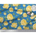 thumbnail image 1 of Soimoi Tissu Georgette Viscose Feuilles & Roses Imprimé Floral 1 Yard 42 Pouces de Large, 1 of 3