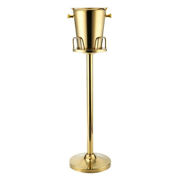 Gold Ice Bucket Rack, Champagne & Wine Bucket with Stand Stainless Steel Ice Bucket Bar/Restaurant/Family,21.5*21.5*91cm