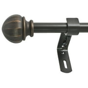Decopolitan 5/8" Facet Ball Curtain Rod Set, 26 inches to 48 inches, Vintage Bronze