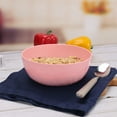 thumbnail image 2 of Mainstays - Pink Round Plastic Cereal Bowl, Wavy Checkered Etched, 38-Ounce, 2 of 6