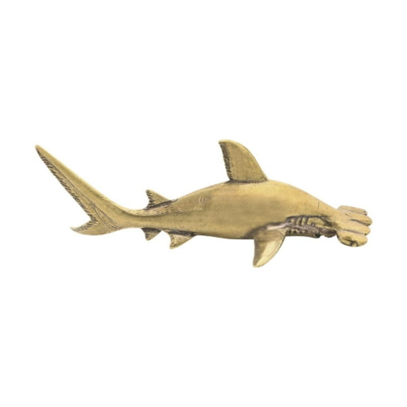 deevoka Brass Hammerhead Shark Figurine 16.6 cm Ornament Gift Desk Statue Decoration