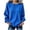 Blue, variant on Women's Long Sleeve Henley Shirts Button Down Raglan Top, Loose Fit Cozy Basic Tees Casual Pullover Tunic for Spring, Fall, Winter Blue,2XL