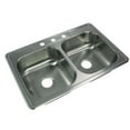 thumbnail image 4 of Transolid STDE33227-MR2 Select 33-in x 22 1/64-in x 7-in Double Basin Drop-in Stainless Steel Kitchen Sink with MR2 Faucet Holes, 4 of 6