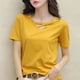 thumbnail image 3 of MRMT-Camiseta blanca de manga corta para mujer, Camiseta holgada con cuello en V, versión coreana de blusa negra, informal, 2023, 3 of 3