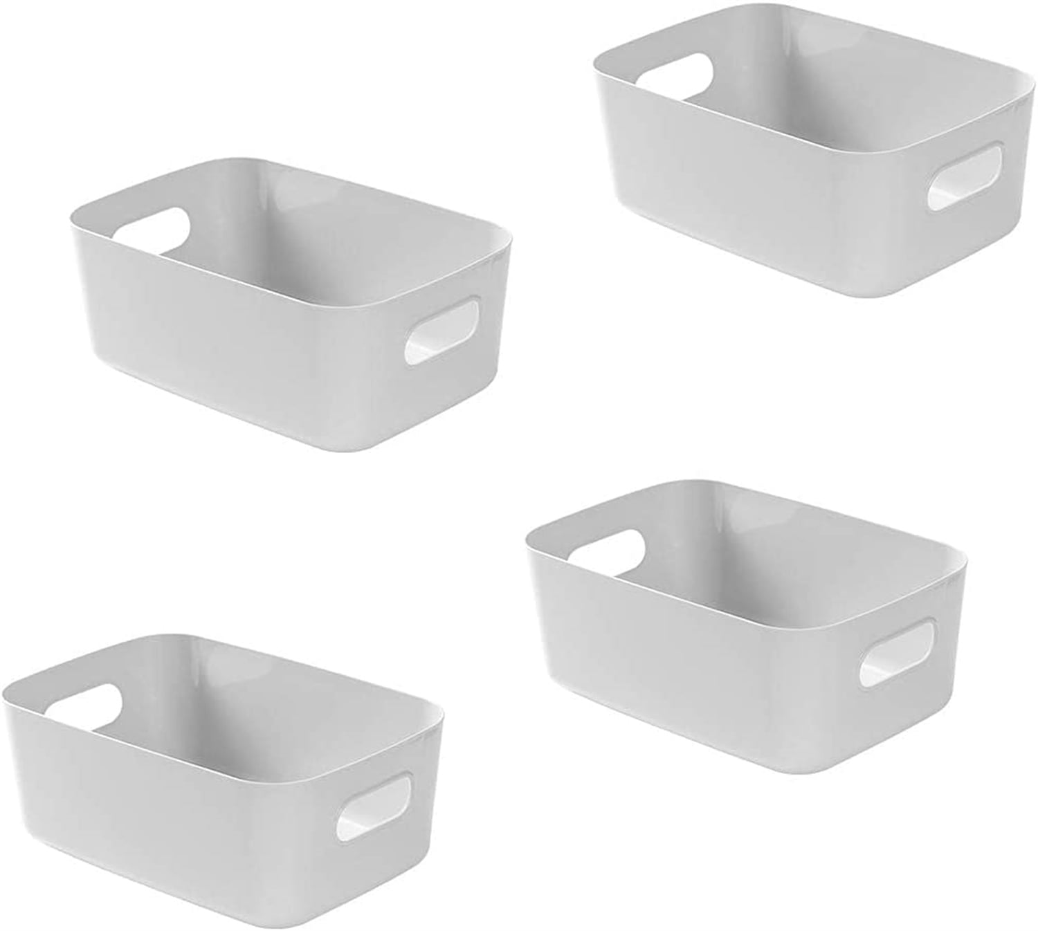 Casewin Storage Boxes, 4 Pcs Gray Storage Baskets, Kitchen Cupboard