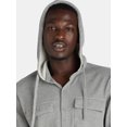 thumbnail image 4 of Hollywood Men's Thermal Button Up Hoodie with Long Sleeves, Sizes S-XL, 4 of 5