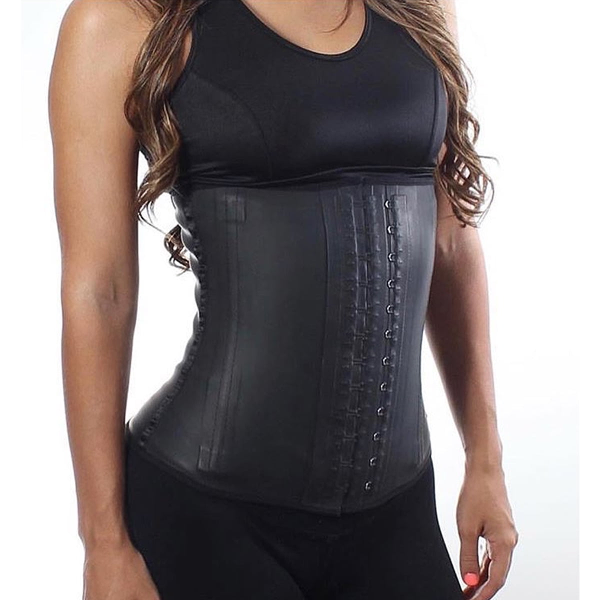 Latex Women Waist Shaper Back Support Clincher Corset Training Sliming Vest Top 