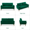 thumbnail image 7 of Velvet Spring Couch, 56" Comfy Loveseat Sofa Green, Mid Century Modern Tufted Sofa Couch, Small Couch with Solid Wood Frame, 2 Seater Sofa for Living Room, Bedroom, Apartment, Small Spaces, 7 of 7