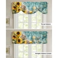 thumbnail image 4 of Tie Up Valance Curtain for Kitchen,Watercolor Sunflower Lemon Rod Pocket Short Curtains Adjustable Tie-Up Shade Valances,Gradient Blue Water Ripple Window Treatment for Bathroom Living Room Bedroom, 4 of 8