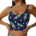 thumbnail image 2 of Picia Astronaut Dinosaur Sports Bra for Women,Padded Strappy Sports Bras Medium Support Yoga Bra with Removable Cups,Running Yoga Bra-, 2 of 9