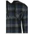 thumbnail image 3 of 9 Crowns Men's Lightweight Plaid Flannel Shirt (Char/Navy, XX-Large), 3 of 5