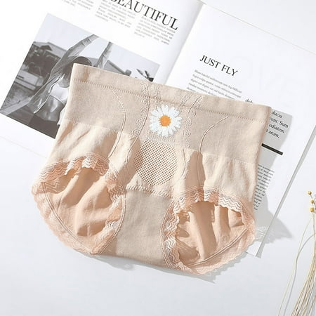 

Panties Clearance Women Trendy Girly Little Daisy Panties Butt-Up Seamless Briefs Underwear Beige One Size