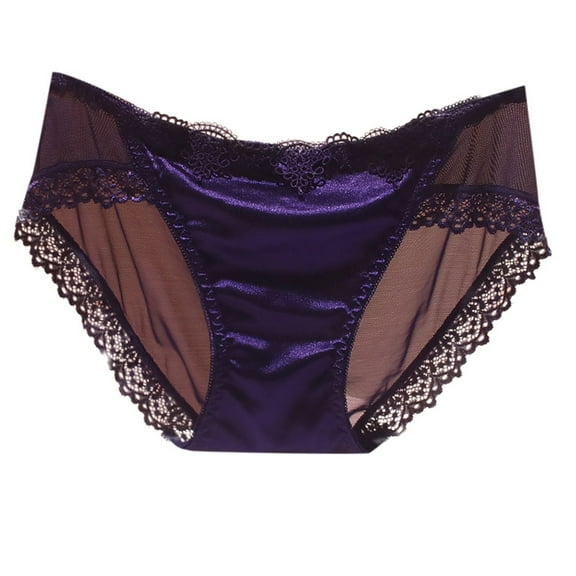 Panties for Women,Transparent Lace Seamless Underwear for Women Soft Comfortable Triangle Panties,Womens Underwear,Dark Blue,M