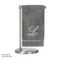 thumbnail image 3 of Monogrammed Bath Towel, Personalized Gift, 27 x 54 inches - Set of 2 - Silver Script Embroidered Towel - 100% Turkish Cotton- Soft Terry Finish - for Bathroom or Spa - Script L Gray, 3 of 3