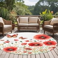 thumbnail image 4 of Round Rugs 7Ft, Red Spring Floral Round Area Rug Washable Indoor Throw Carpet, Summer Butterfly Botanical Large Non Slip Circle Rug for Dining Room Playroom Home Decor Aesthetic, 4 of 8