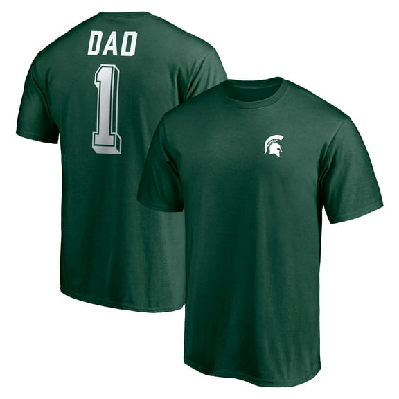 Men's Green Michigan State Spartans Number One Dad T-Shirt