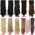 thumbnail image 5 of LELINTA 24" Curly Wave Clips in Synthetic Hair Extensions Hair pieces for Women double double weft 7 piece full head, 5 of 5