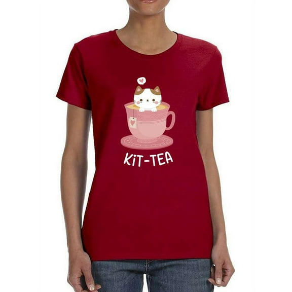 Kit-Tea T-Shirt Women -Smartprints Designs, Female XX-Large