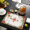 thumbnail image 7 of Placemats Set Of 4 Linen Non Slip Table Placemats Christmas Flowers Pine Branches Place Mats for Party Kitchen Dining Decoration, 7 of 7