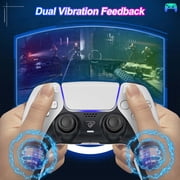 Gaming Controller Compatible with PS5/Slim/Pro/PC, Wireless Gamepad with 6-Axis Gyro/Dual Vibration/1500mAh Battery